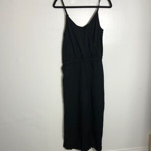 Loft Linen Blend Jumpsuit Black szS